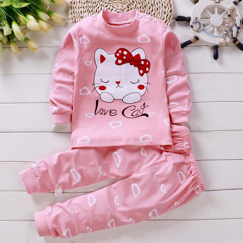 Autumn Cotton Base Baby Pajamas Set