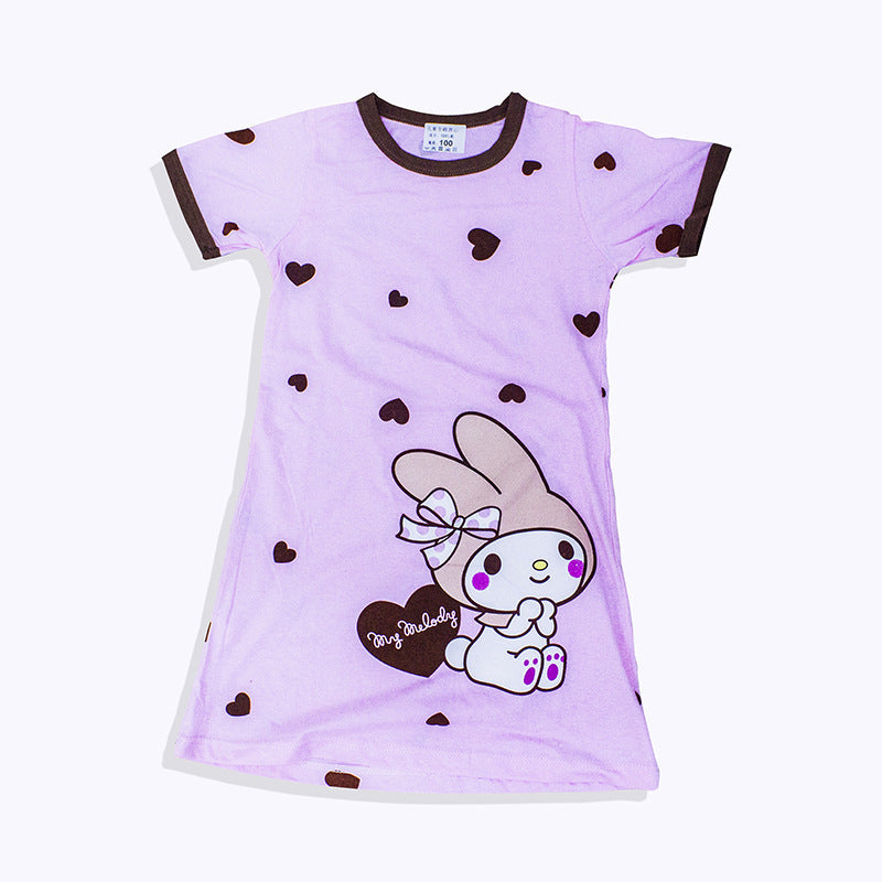 Girls' Summer Short-sleeved Fashionable Printed Pajamas