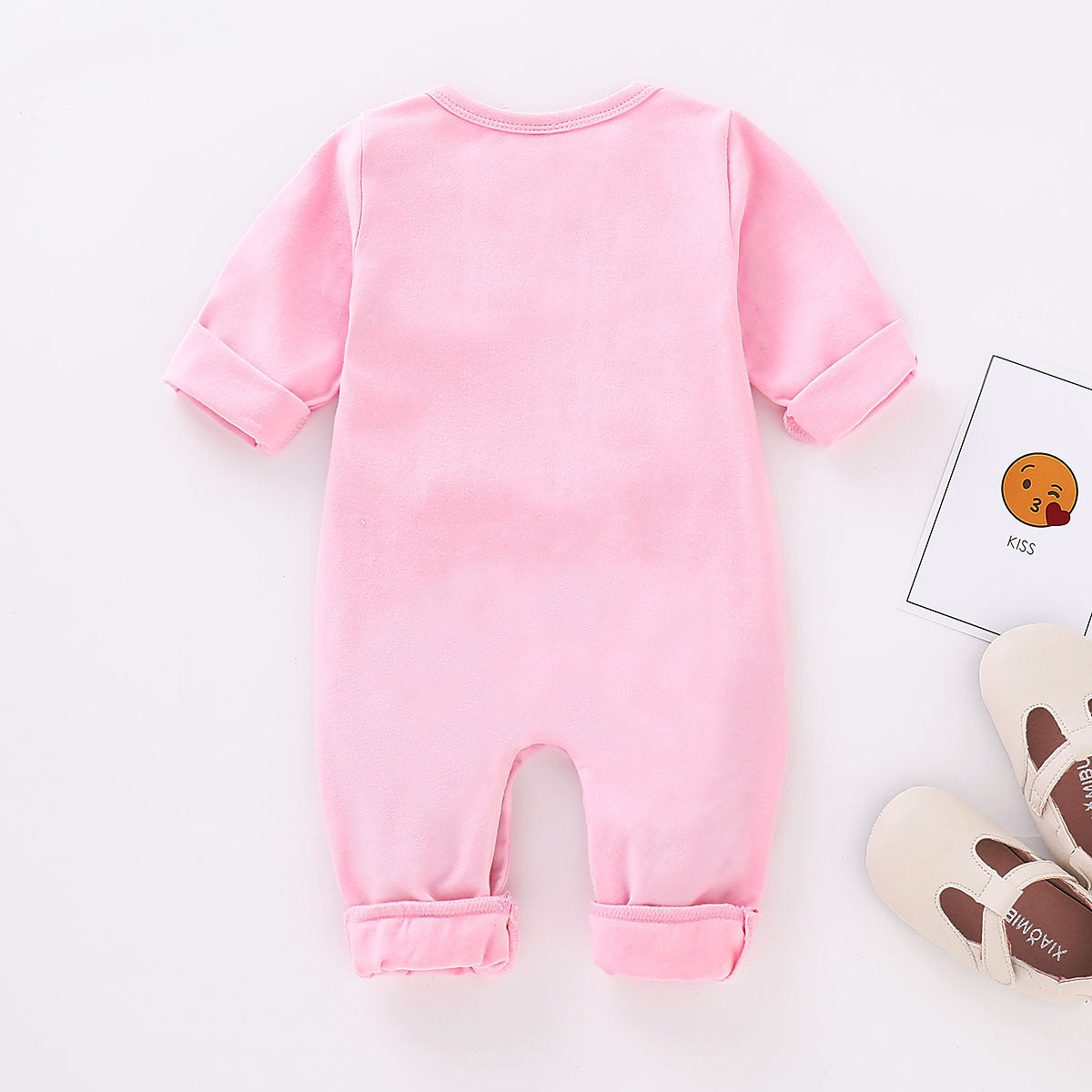 Baby Girl Elephant Print Long-sleeved Jumpsuit