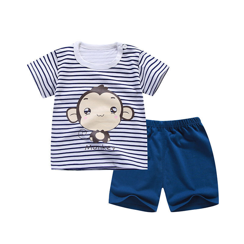 Cotton Baby Boy short sleeve suit