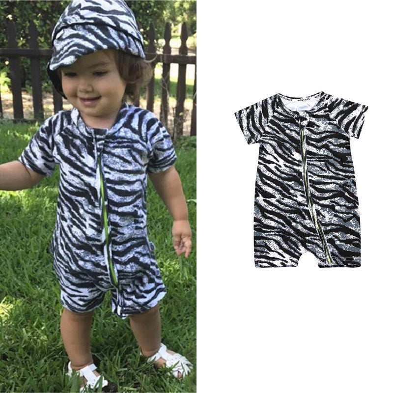 Kids Tales Summer Short-Sleeved One-Piece Baby Cotton Romper