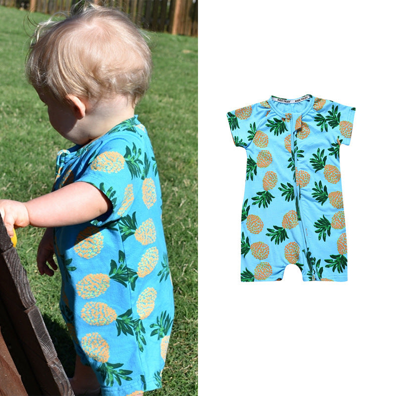 Kids Tales Summer Short-Sleeved One-Piece Baby Cotton Romper