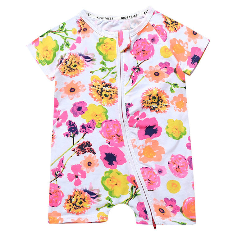 Kids Tales Summer Short-Sleeved One-Piece Baby Cotton Romper