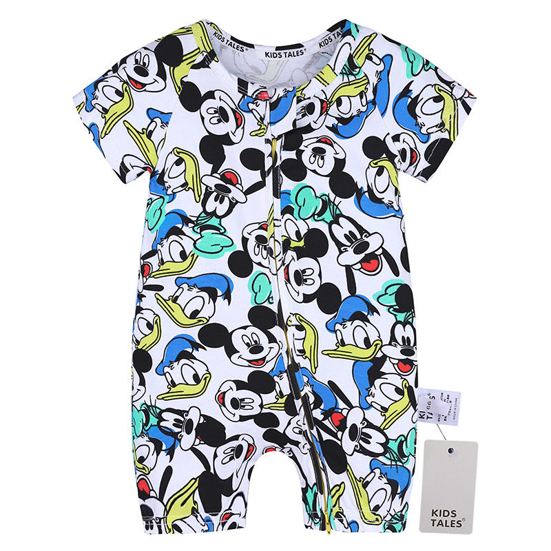 Kids Tales Summer Short-Sleeved One-Piece Baby Cotton Romper