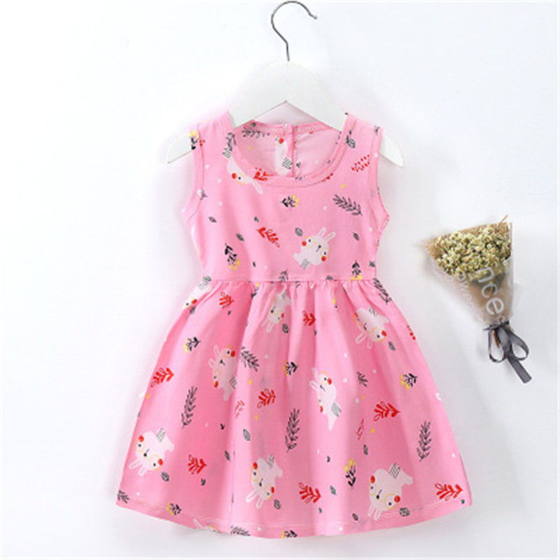 8 Style Baby Girls Dress, Summer Cute Cartoon Baby Princess Birthday Party Knitted Dresses