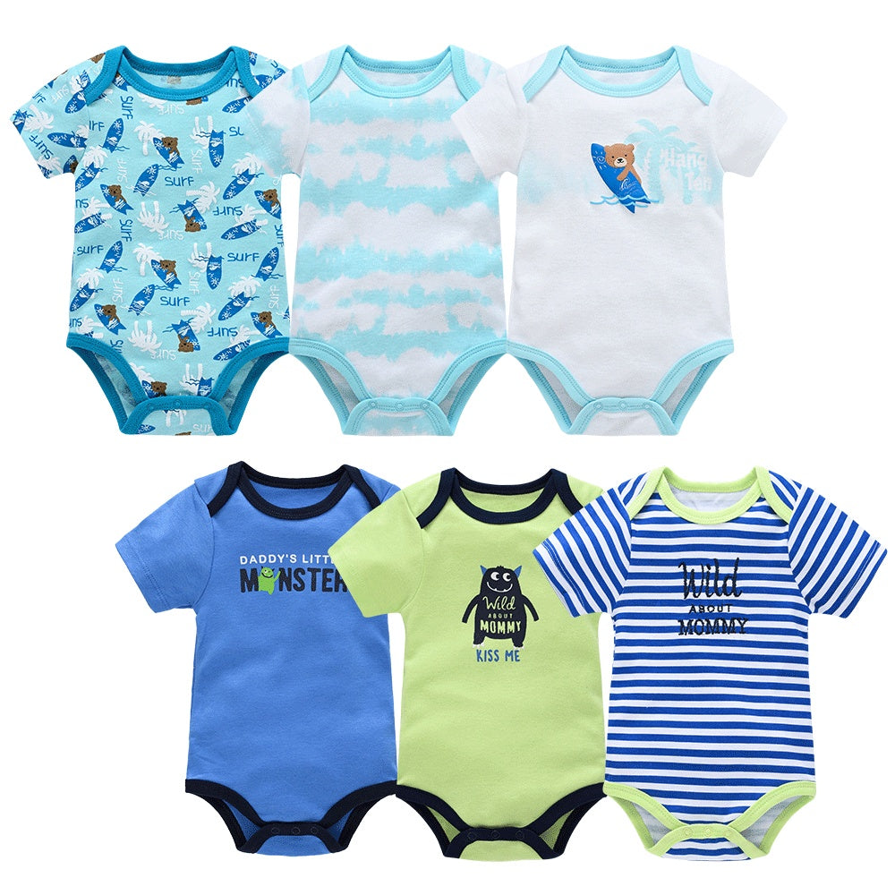 Newborn Boy's Six-piece Short-sleeved Shirt