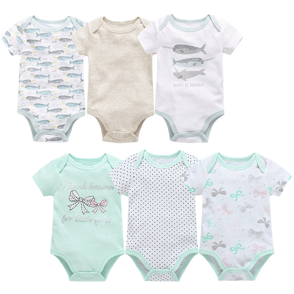 Newborn Boy's Six-piece Short-sleeved Shirt