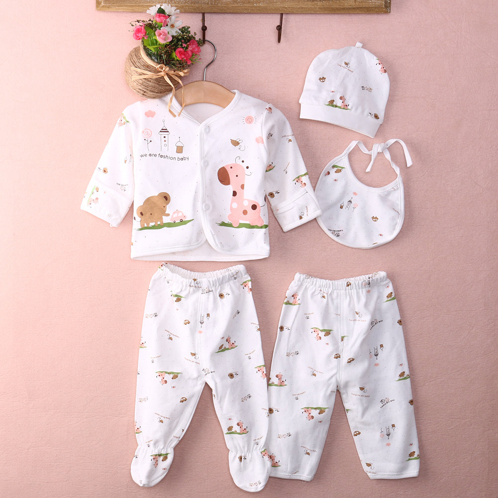 Newborn baby animal print shirt and pants