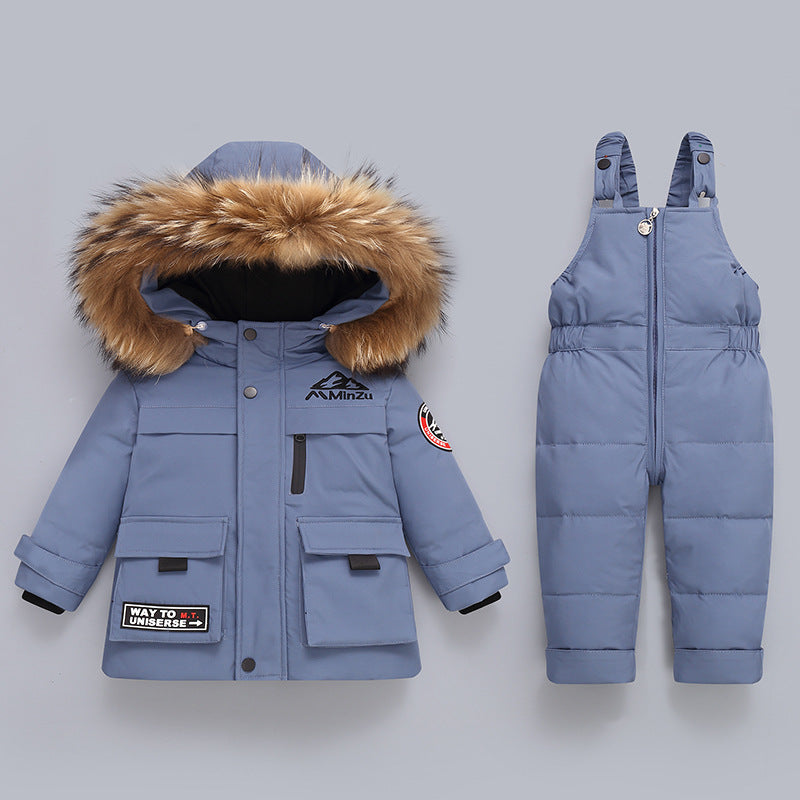 New Winter Baby Jacket Two-piece Set