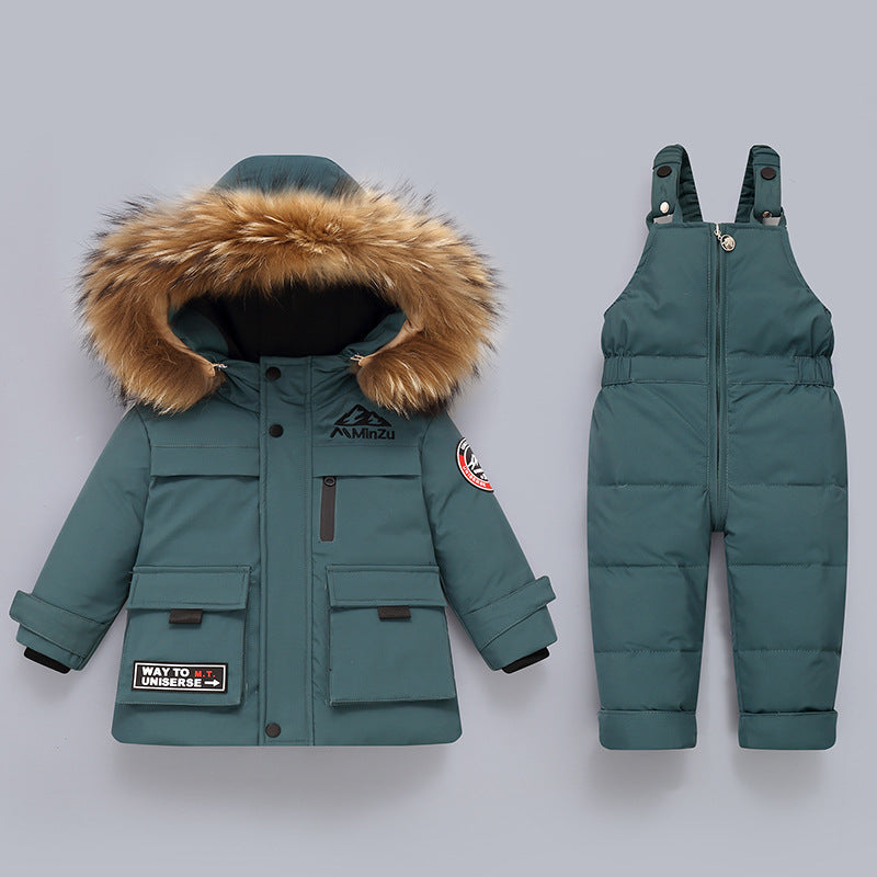 New Winter Baby Jacket Two-piece Set