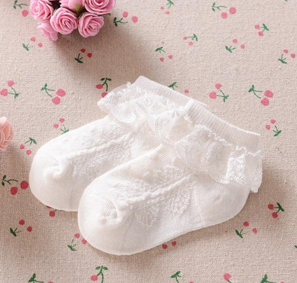 Children's lace boat socks