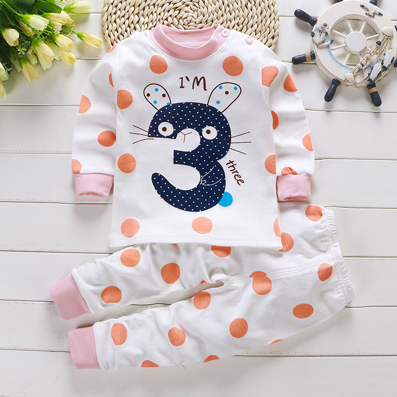 Pure Cotton Underwear Set Boys And Girls Long Johns Top Long Johns Baby & Infants Pajamas