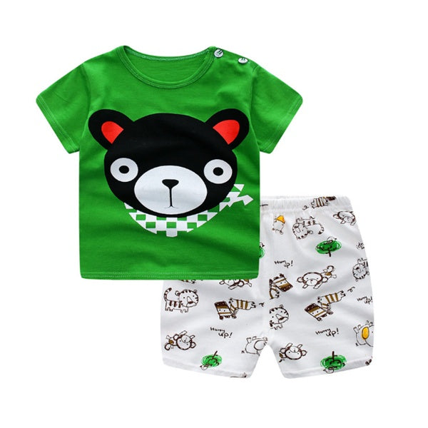 Cartoon Baby Boy+Girl Summer Casual Clothing Sets