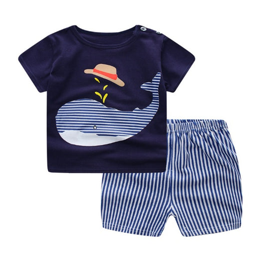 Cartoon Baby Boy+Girl Summer Casual Clothing Sets