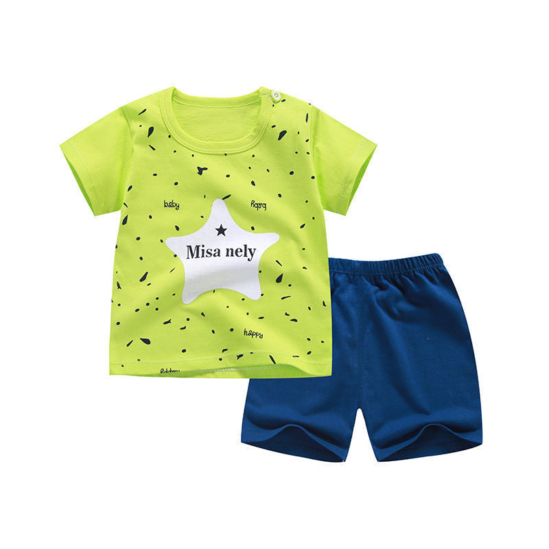 Cotton Baby Boy short sleeve suit