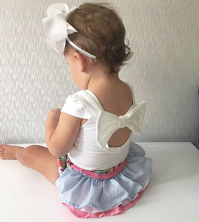 New Summer Back Bow Newborn Baby's Romper