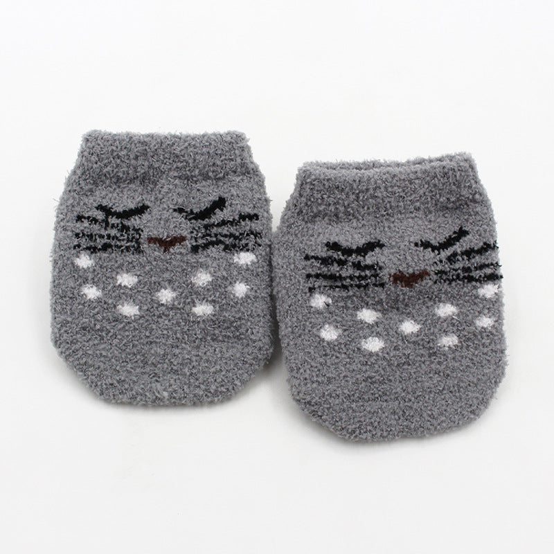 Autumn And Winter New Children Thick Coral Fleece Non-slip Baby Socks