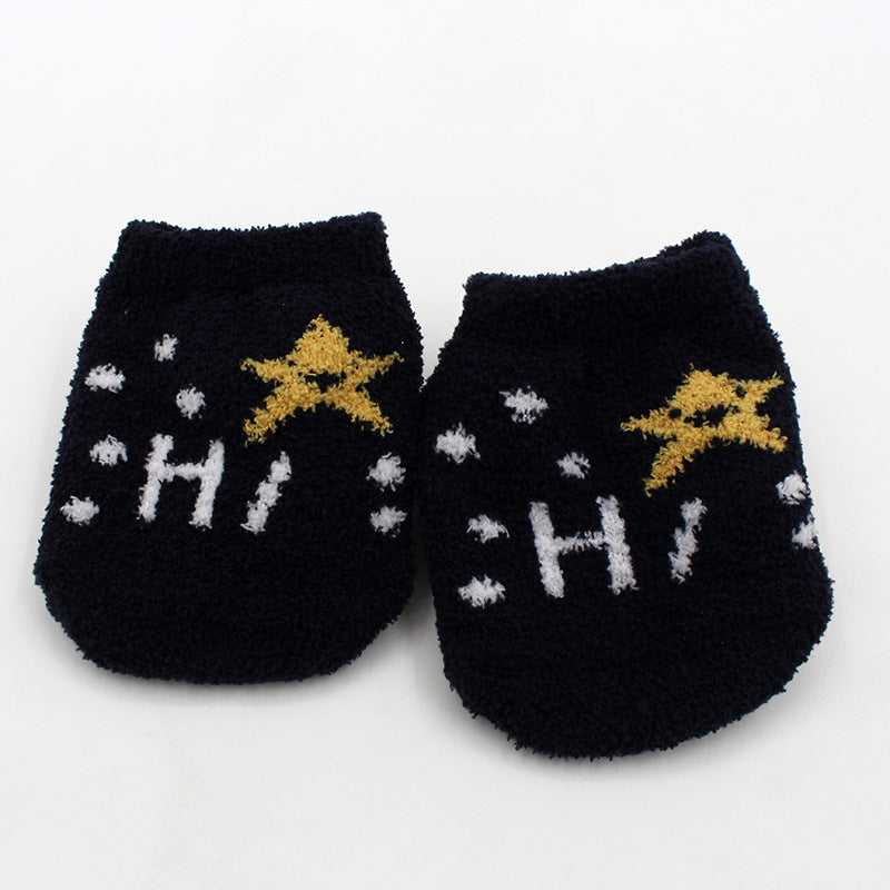 Autumn And Winter New Children Thick Coral Fleece Non-slip Baby Socks