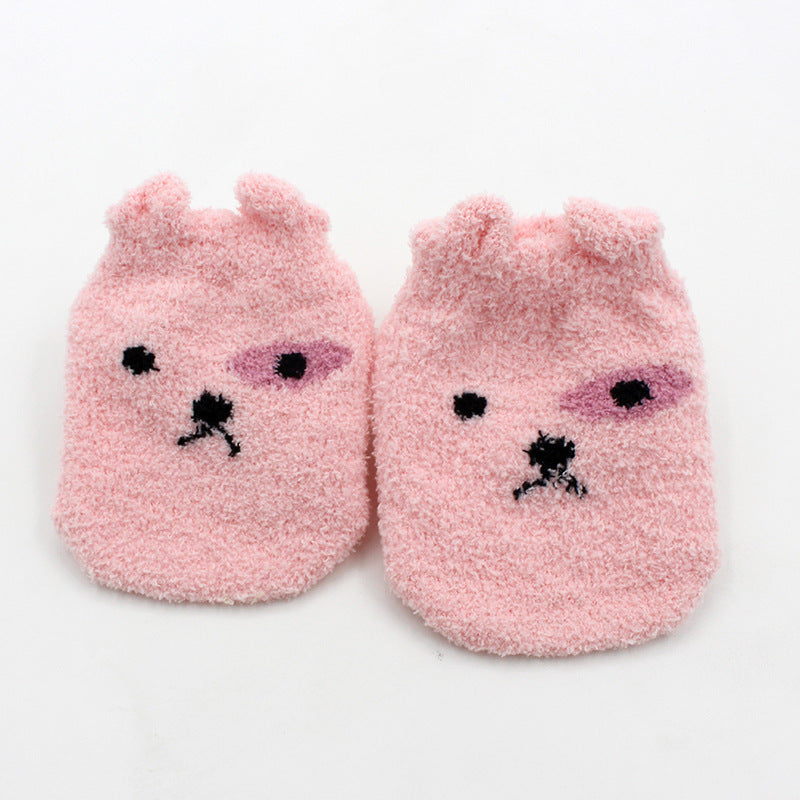 Autumn And Winter New Children Thick Coral Fleece Non-slip Baby Socks