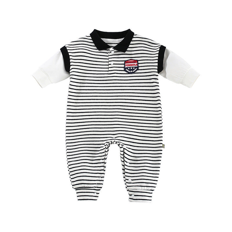 Striped Male Newborn  Baby Autumn Clothes