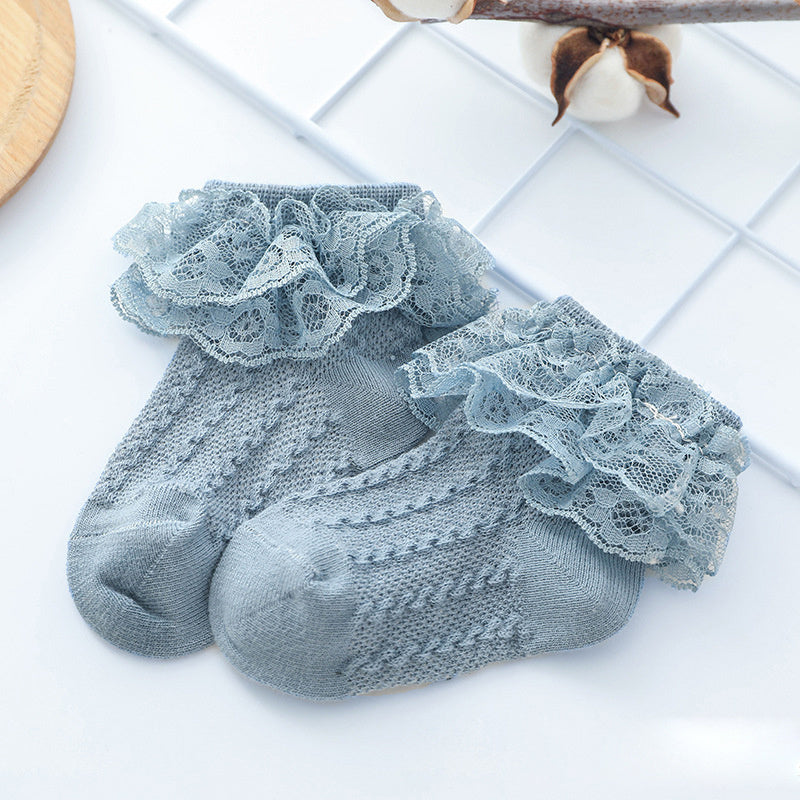 Double Lace Cotton Princess Socks