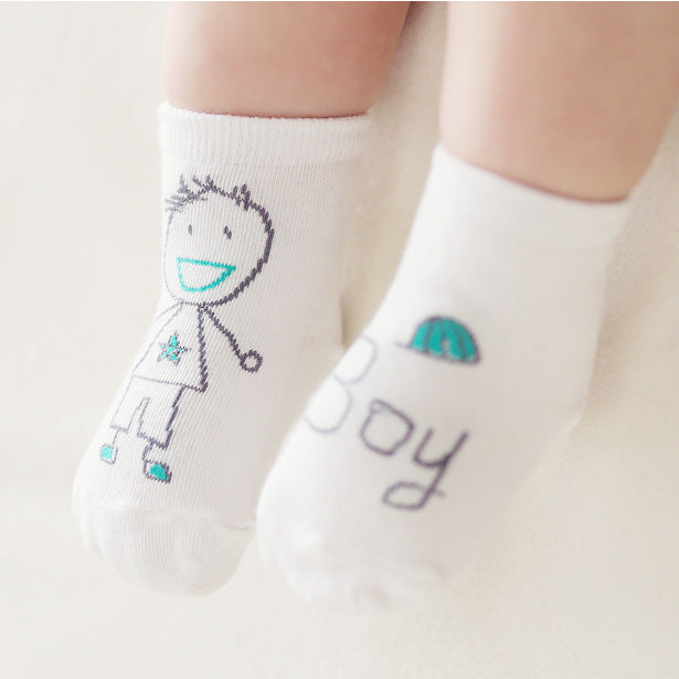 Spring And Autumn New Asymmetric Cartoon Cotton Children's Socks