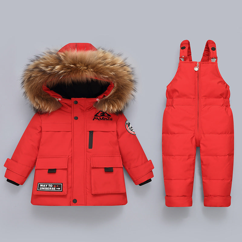 New Winter Baby Jacket Two-piece Set