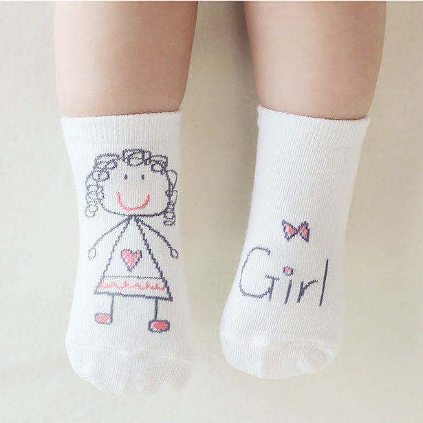 Spring And Autumn New Asymmetric Cartoon Cotton Children's Socks