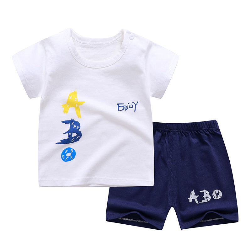 Cotton Baby Boy short sleeve suit