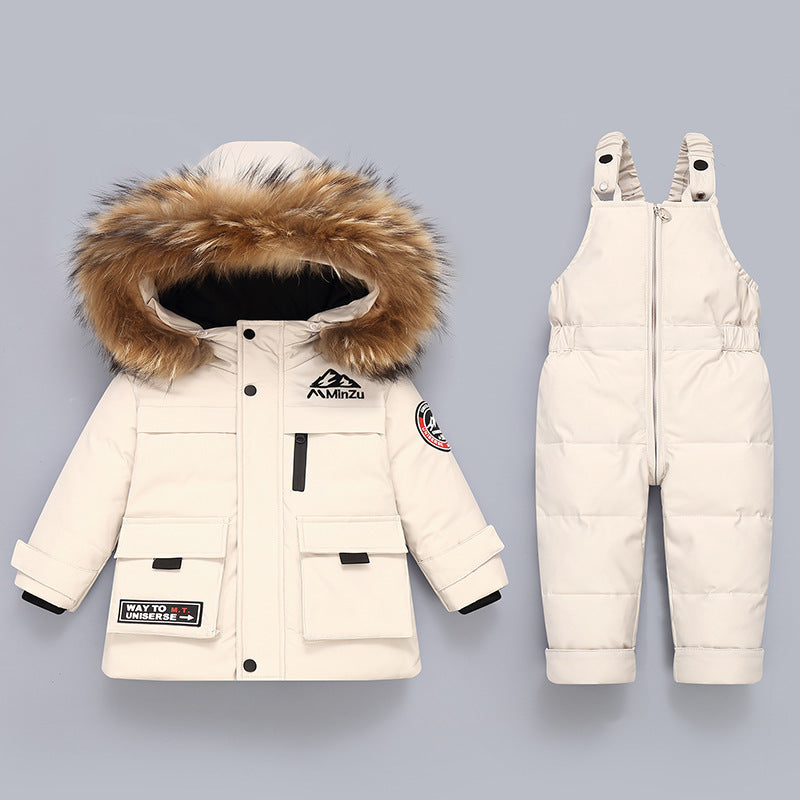 New Winter Baby Jacket Two-piece Set