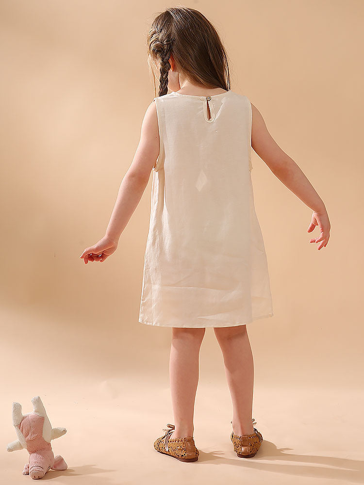 Girls' Linen And Cotton Vest Dress