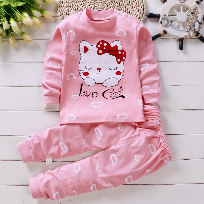 Cotton Baby Pajamas And Children's Underwear Set