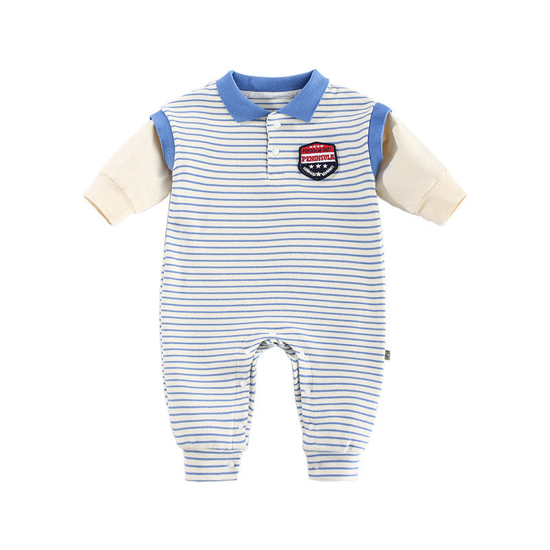 Striped Male Newborn  Baby Autumn Clothes