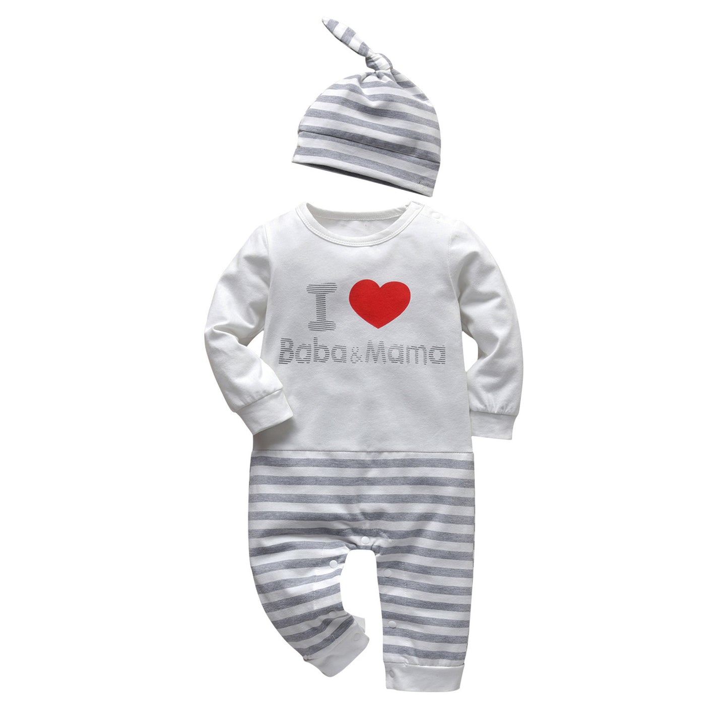 I Love Mom And Dad Jumpsuit Romper Baby Pajamas