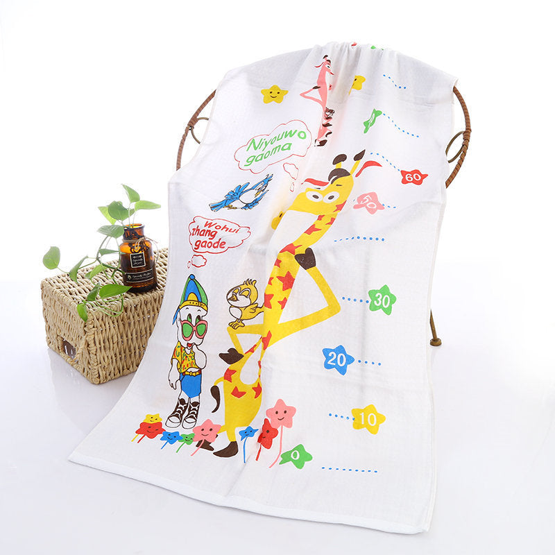 Double-layer Gauze Cartoon Print Baby Bath Towel