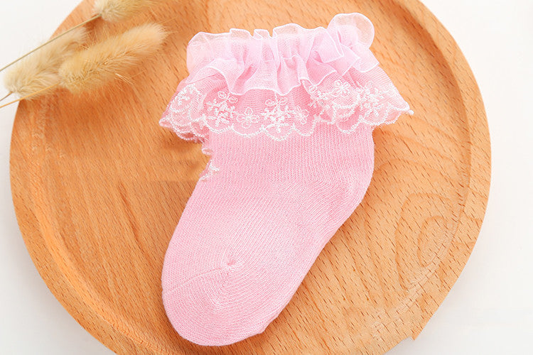 Spring Autumn Lace Princess Girls Socks