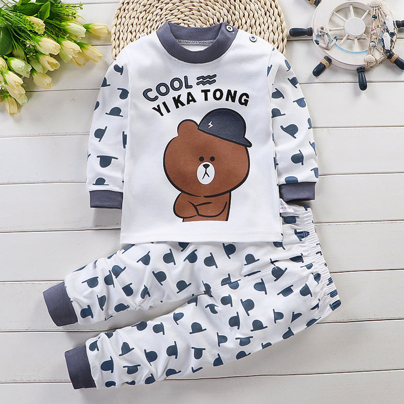 Cotton Baby Pajamas And Children's Underwear Set