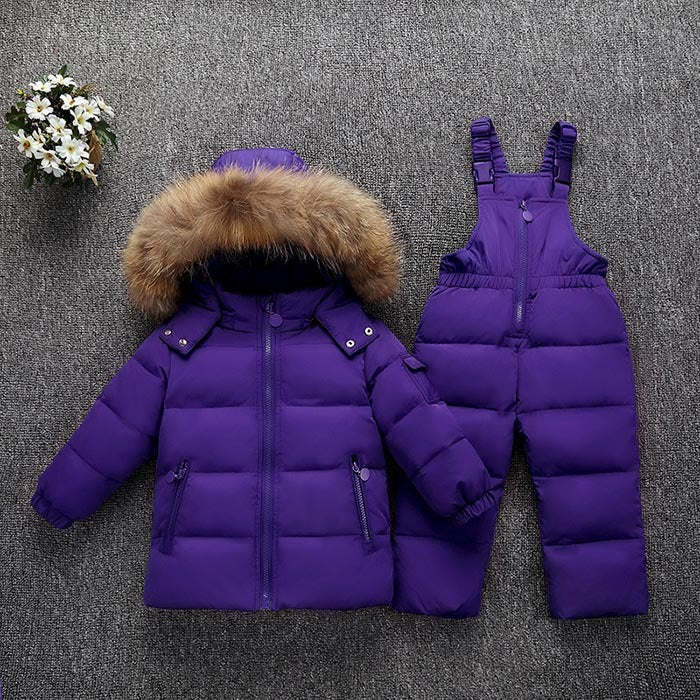 Baby solid color fashion padded down jacket suit