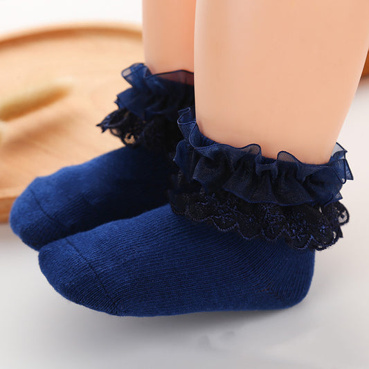 Spring Autumn Lace Princess Girls Socks