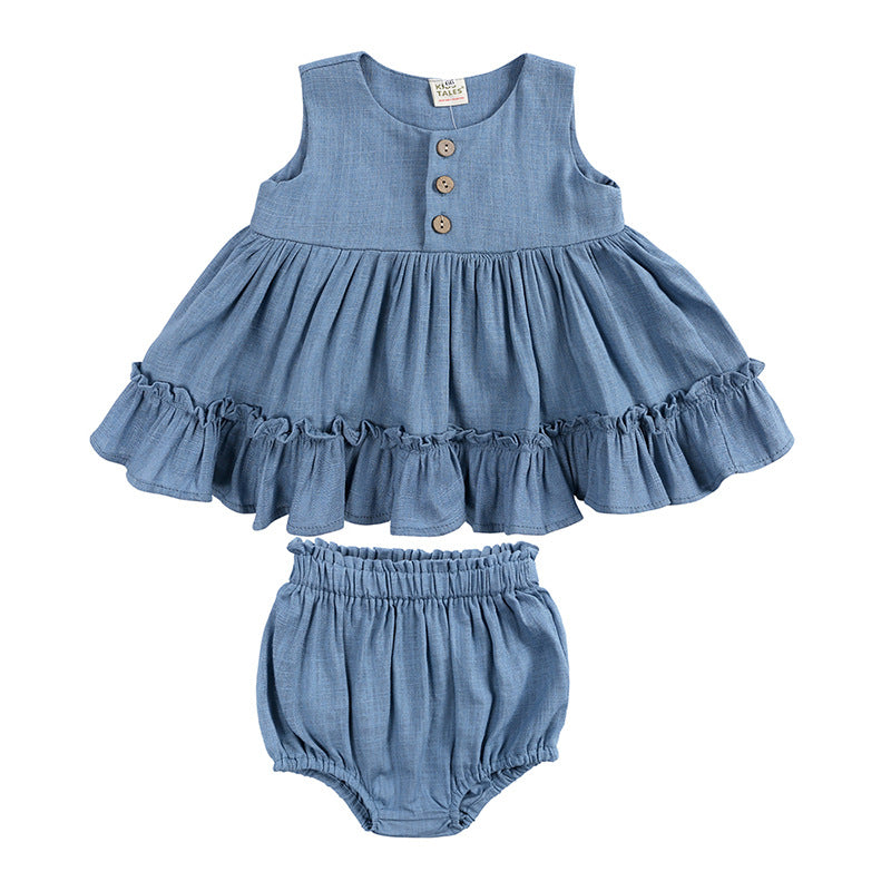 Korean Baby Girls' Sleeveless Skirt