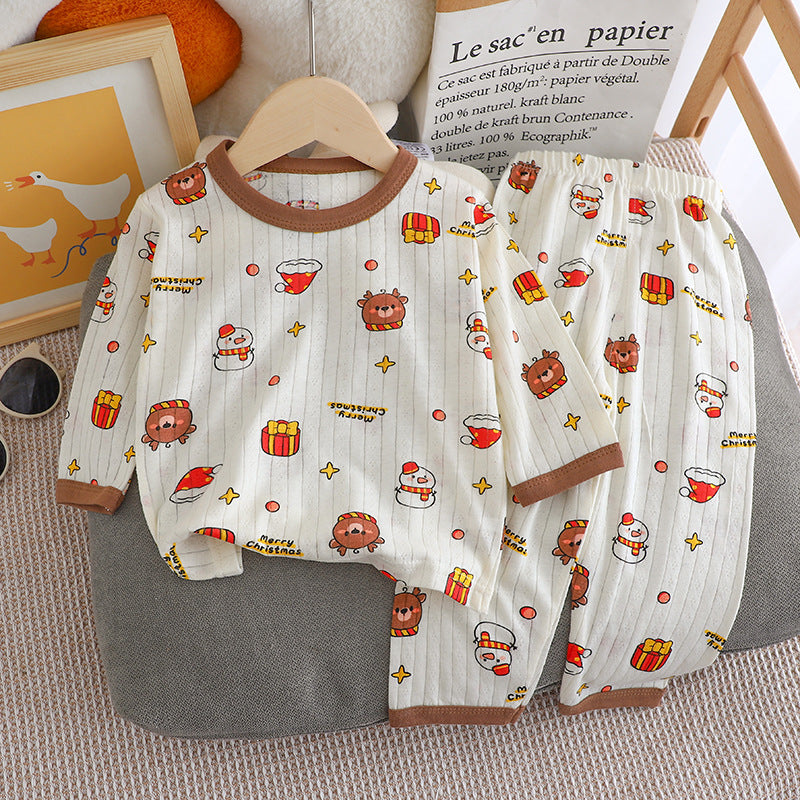 Summer New Children's Loungewear Boys Air Conditioning Clothes Korean Girls Cotton Thin Suit Baby Pajamas