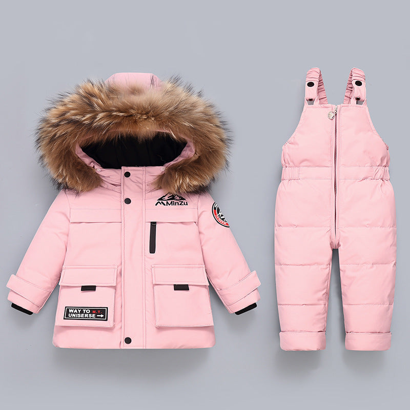 New Winter Baby Jacket Two-piece Set