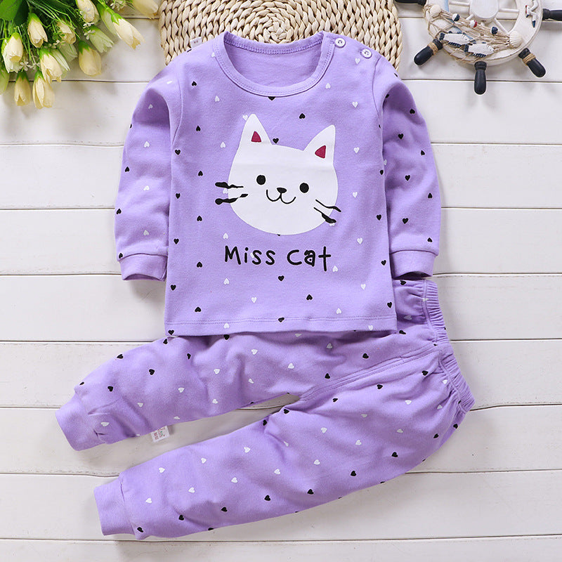 Cotton Baby Pajamas And Children's Underwear Set