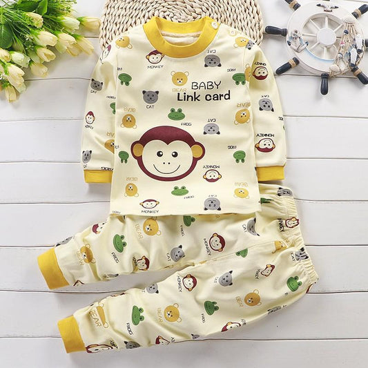 Autumn Cotton Base Baby Pajamas Set