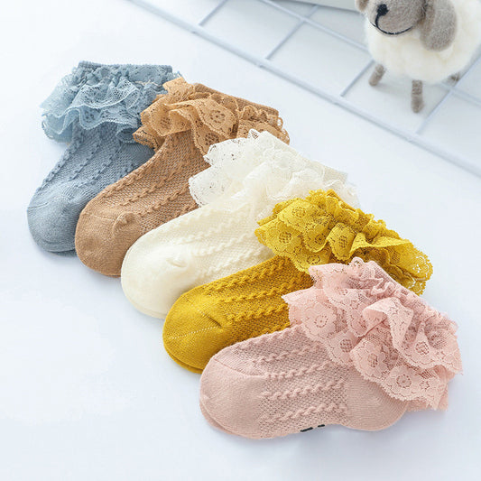 Double Lace Cotton Princess Socks