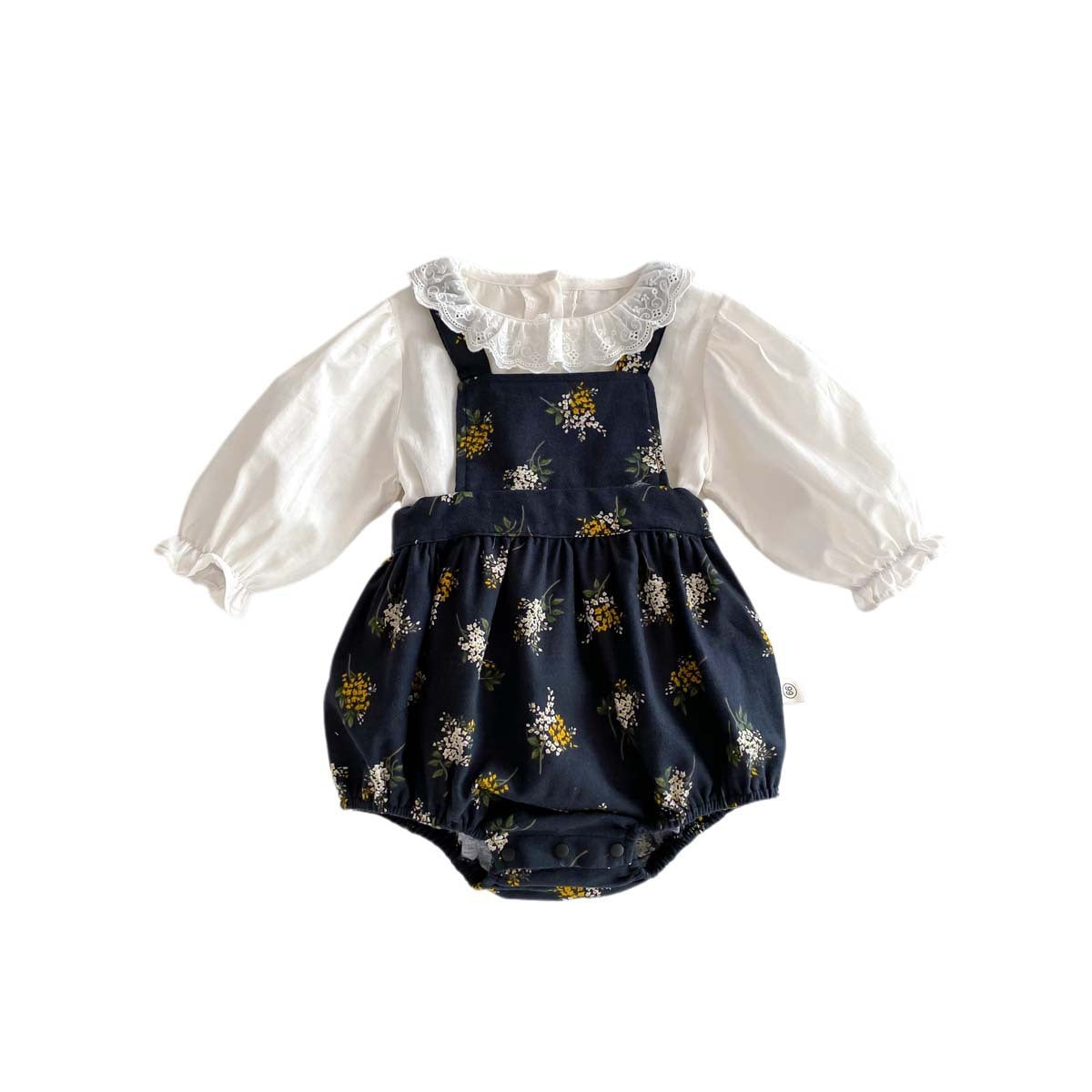 Baby Spring Small Floral Suspender Jumpsuit