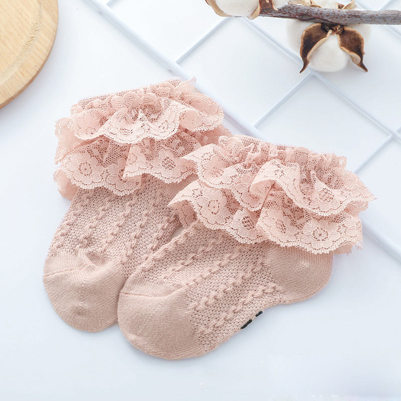 Double Lace Cotton Princess Socks