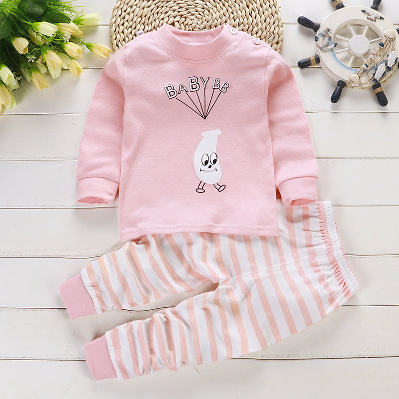 Pure Cotton Underwear Set Boys And Girls Long Johns Top Long Johns Baby & Infants Pajamas