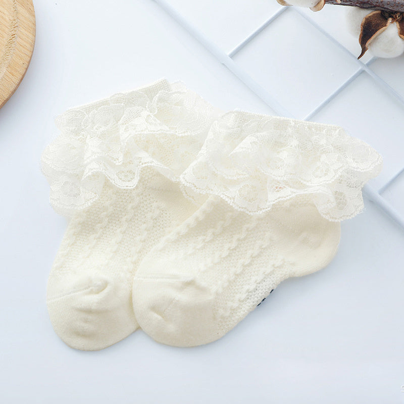 Double Lace Cotton Princess Socks